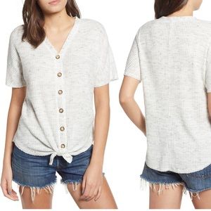 Socialite / Nordstrom knit button-down, short-sleeve shirt, Sz M